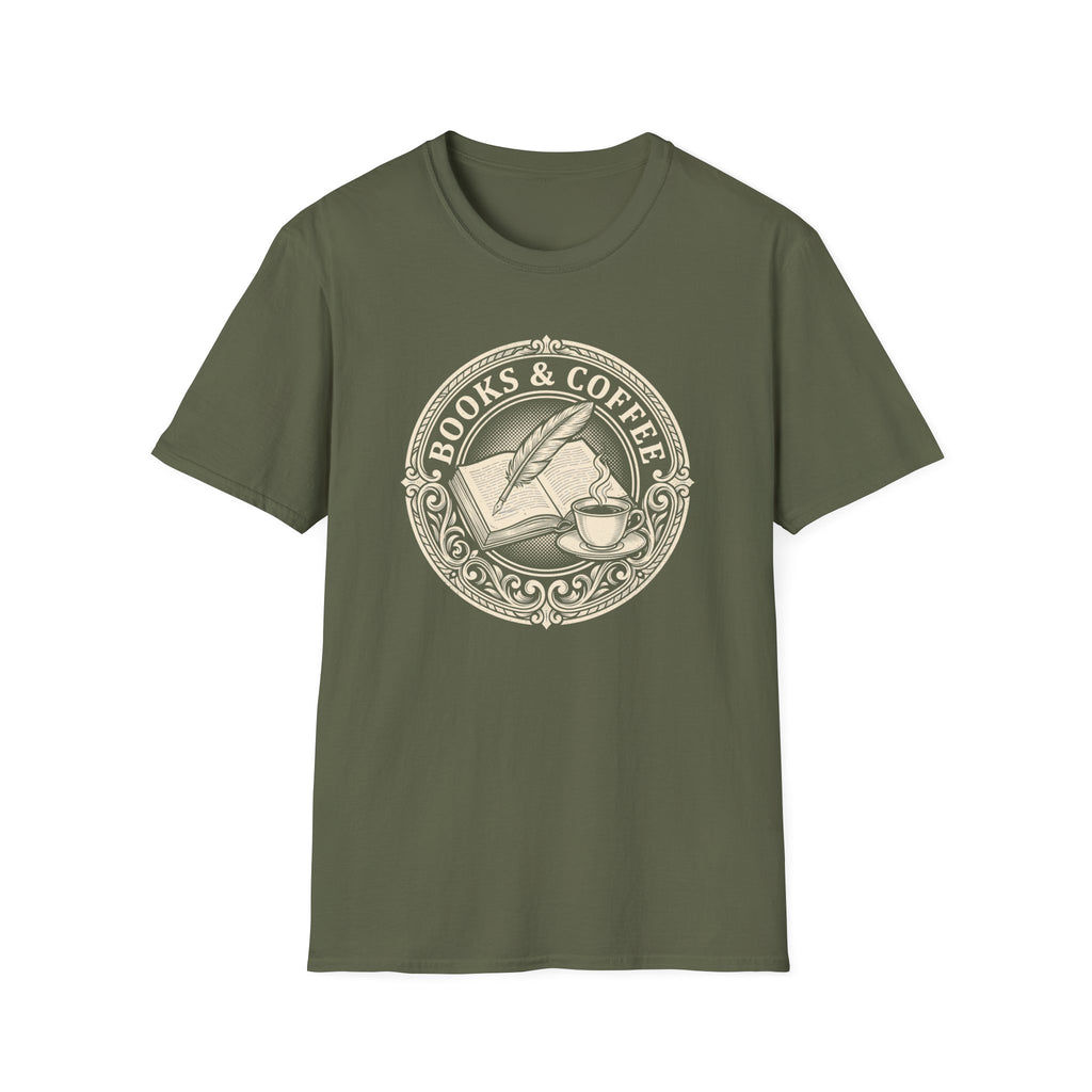 Books & Coffee Shield T-Shirt