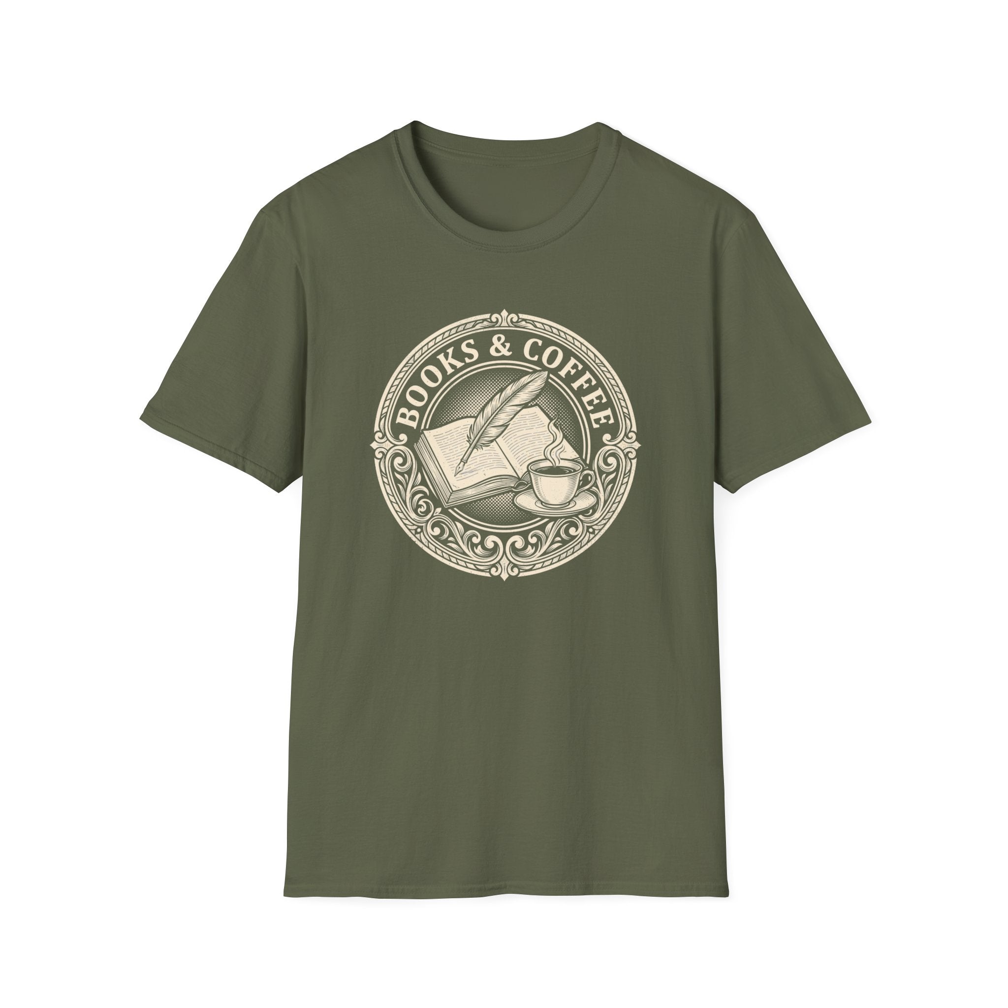 Books & Coffee Shield T-Shirt