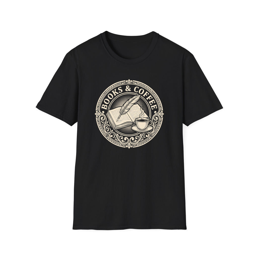 Books & Coffee Shield T-Shirt