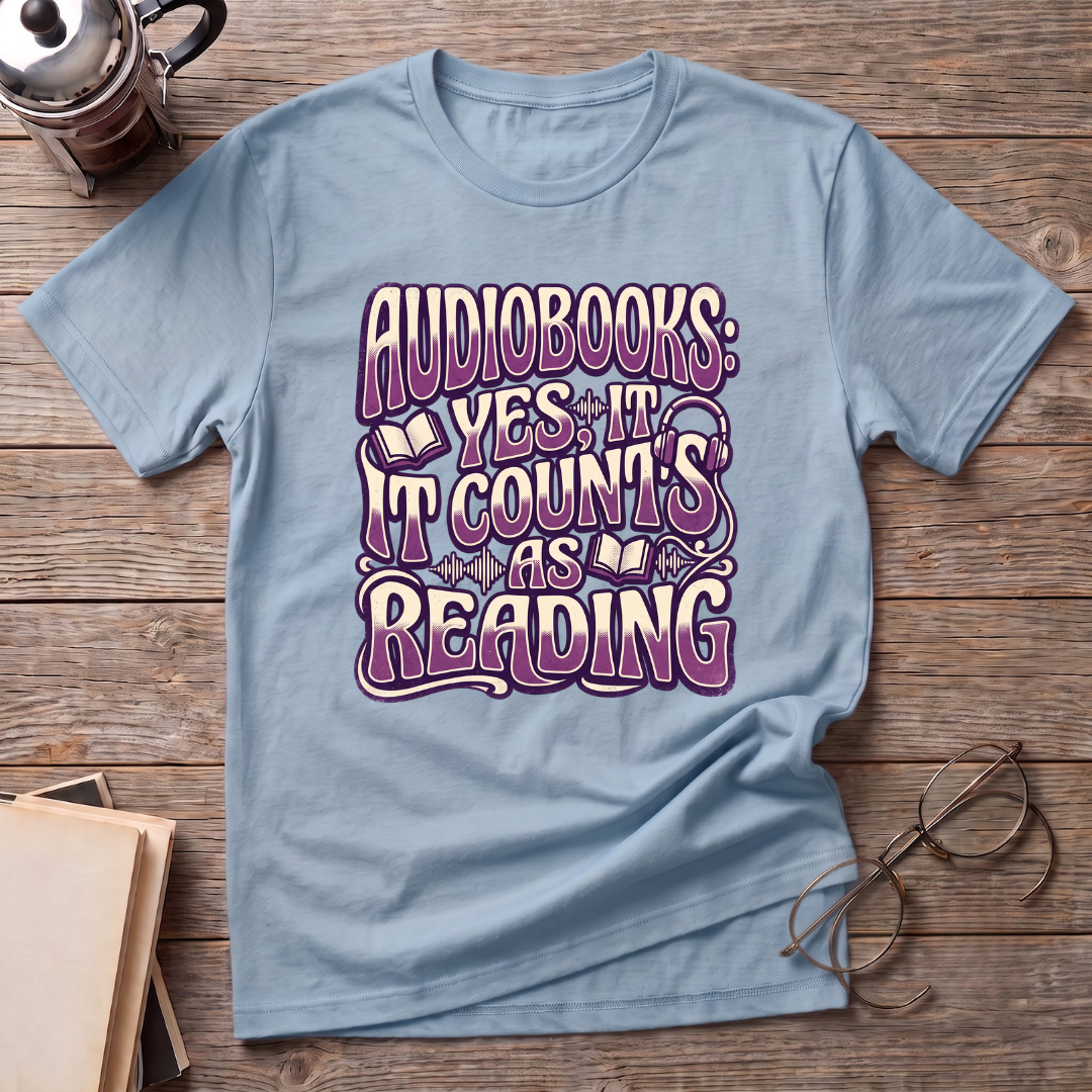 Audiobooks Yes It Counts As Reading - T-Shirt