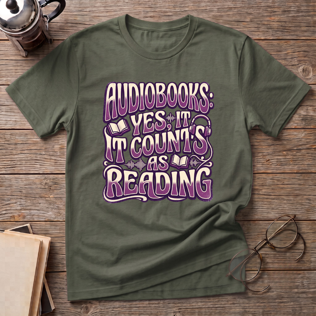 Audiobooks Yes It Counts As Reading - T-Shirt
