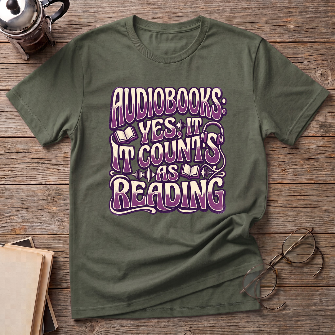 Audiobooks Yes It Counts As Reading - T-Shirt